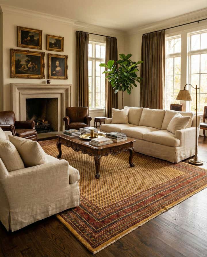 9' 8 x 12' 10 Hand Knotted Sarough Mir Persian Wool Rug