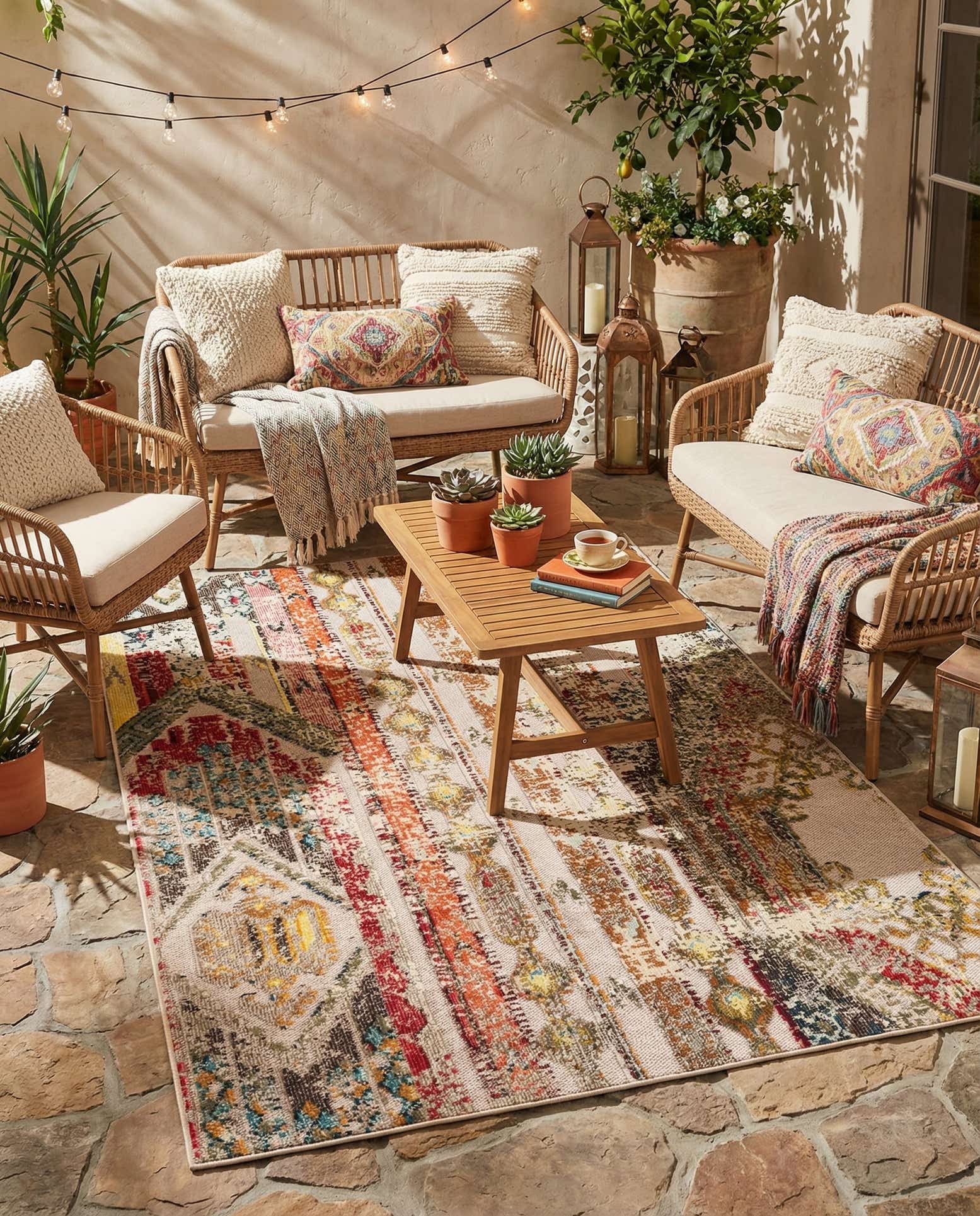 5' 3 x 8' Easy-Clean Casablanca Indoor / Outdoor Rug