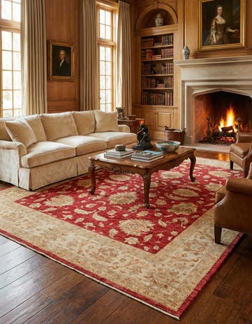 8' 5 x 9' 9 Hand Knotted Peshawar Ziegler Rug