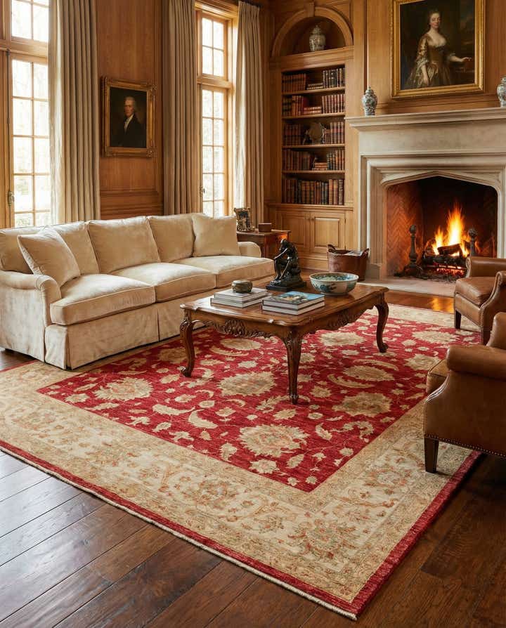 8' 5 x 9' 9 Hand Knotted Peshawar Ziegler Rug