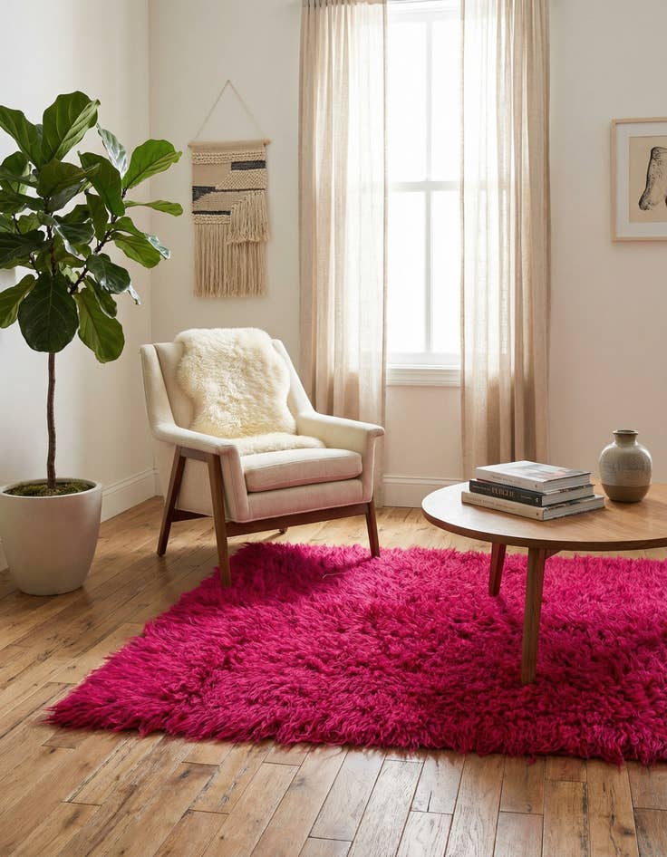 Detail image of 4' 1 x 6' 6  Hand Knotted Moroccan Wool Rug