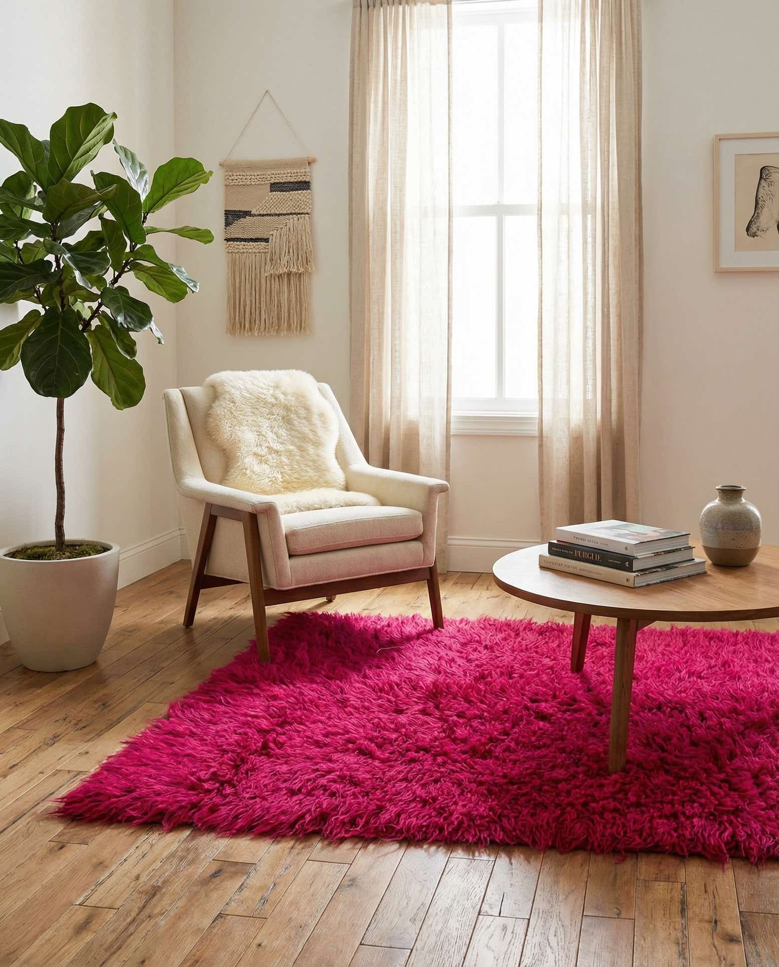 4' 1 x 6' 6 Hand Knotted Moroccan Wool Rug