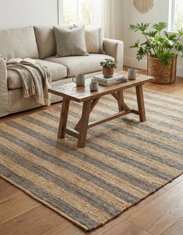 6' 1 x 9' Handmade Braided Jute Rug