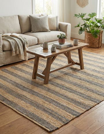 6' 1 x 9' Handmade Braided Jute Rug