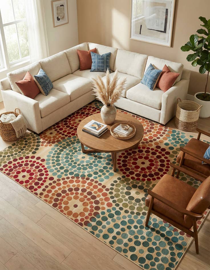 Detail image of 9' x 12' Easy-Clean Modern Indoor / Outdoor Rug
