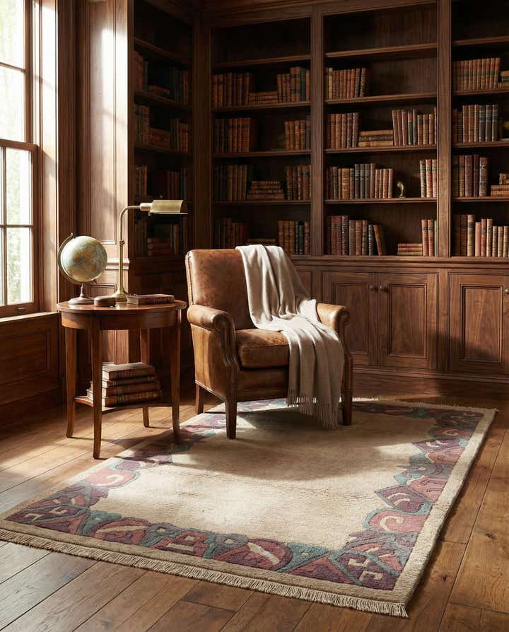 4' x 5' 10 Hand Knotted Tibet Wool Rug