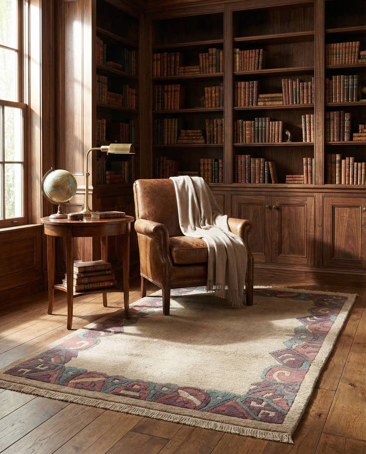 Detail image of 4' x 5' 10 Hand Knotted Tibet Wool Rug