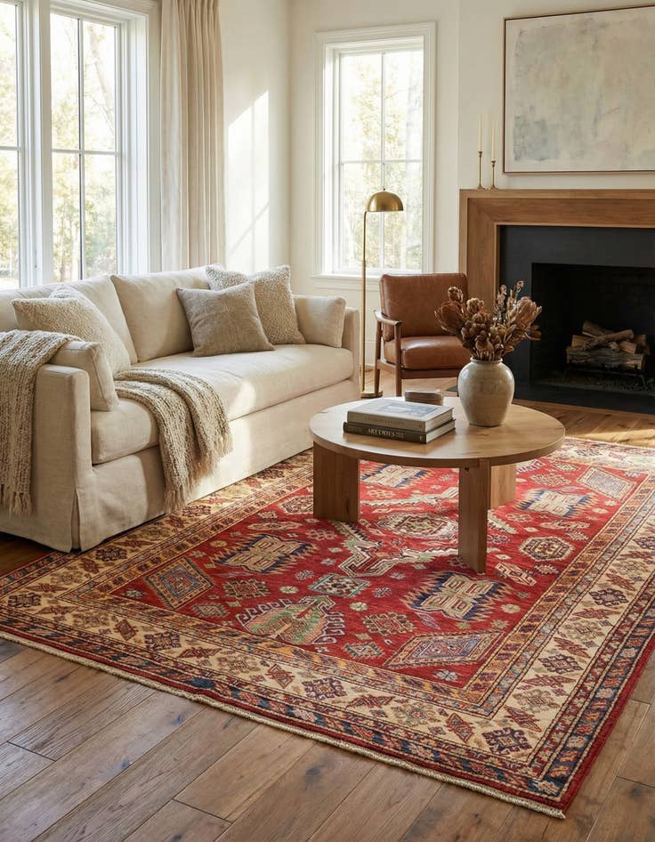 Detail image of 5' x 6' 10  Hand Knotted Kazak Oriental Rug