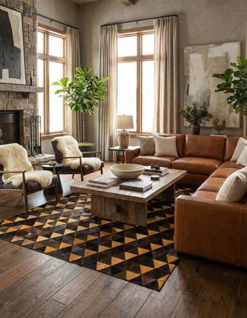 5' 1 x 8' Cowhide Stocks Rug
