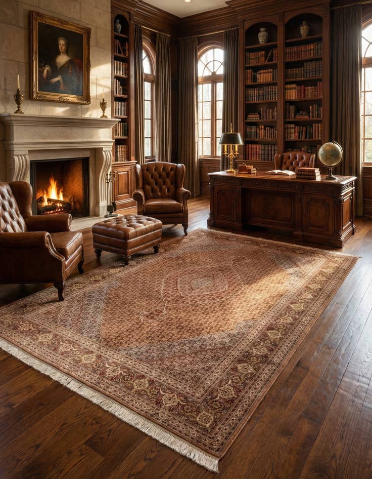 Detail image of 6' 9 x 9' 7 Hand Knotted Tabriz Persian Rug