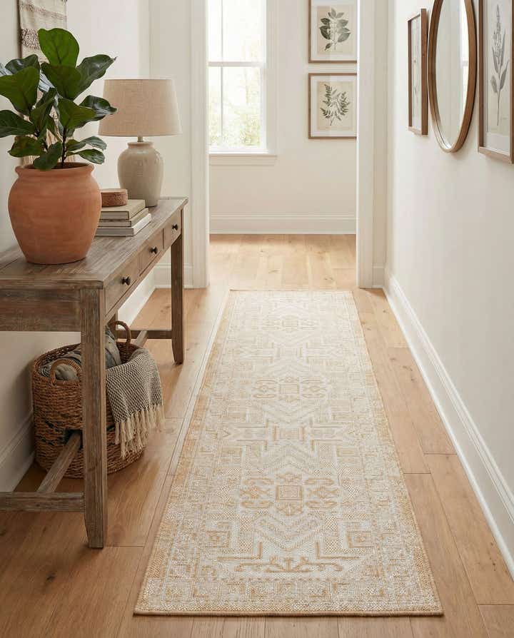 2' x 8' Easy-Clean Aztec Indoor / Outdoor Runner Rug