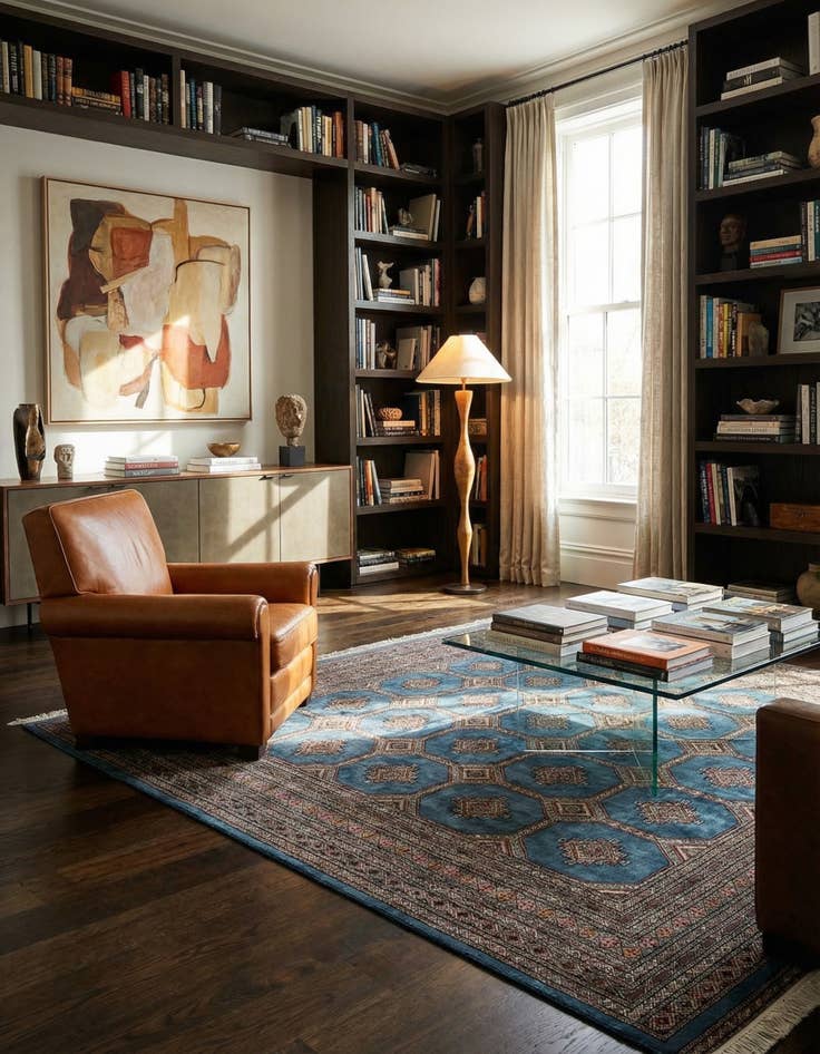 Detail image of  5' 10 x 6' 2  Hand Knotted Bokhara Oriental Wool Square Rug