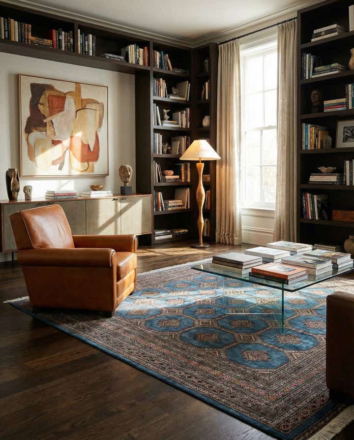 5' 10 x 6' 2 Hand Knotted Bokhara Oriental Wool Square Rug