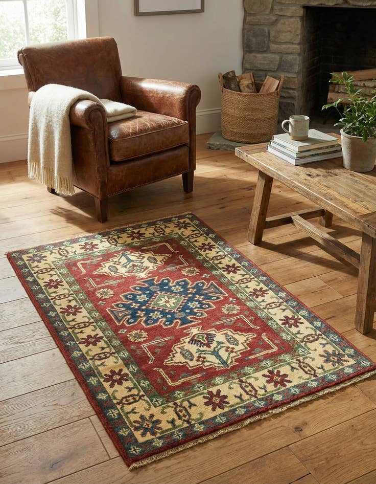 Detail image of 2' 9 x 4' 1  Hand Knotted Kazak Rug