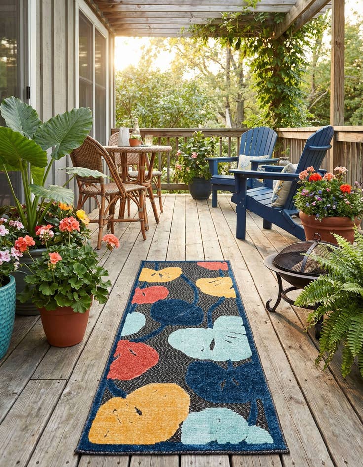 Detail image of 2' x 6'  Washable Belize Indoor / Outdoor Runner Rug