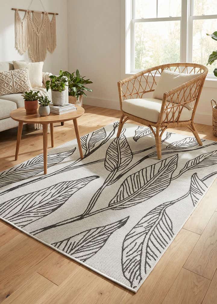 4' x 6' Easy-Clean Botanical Indoor / Outdoor Rug
