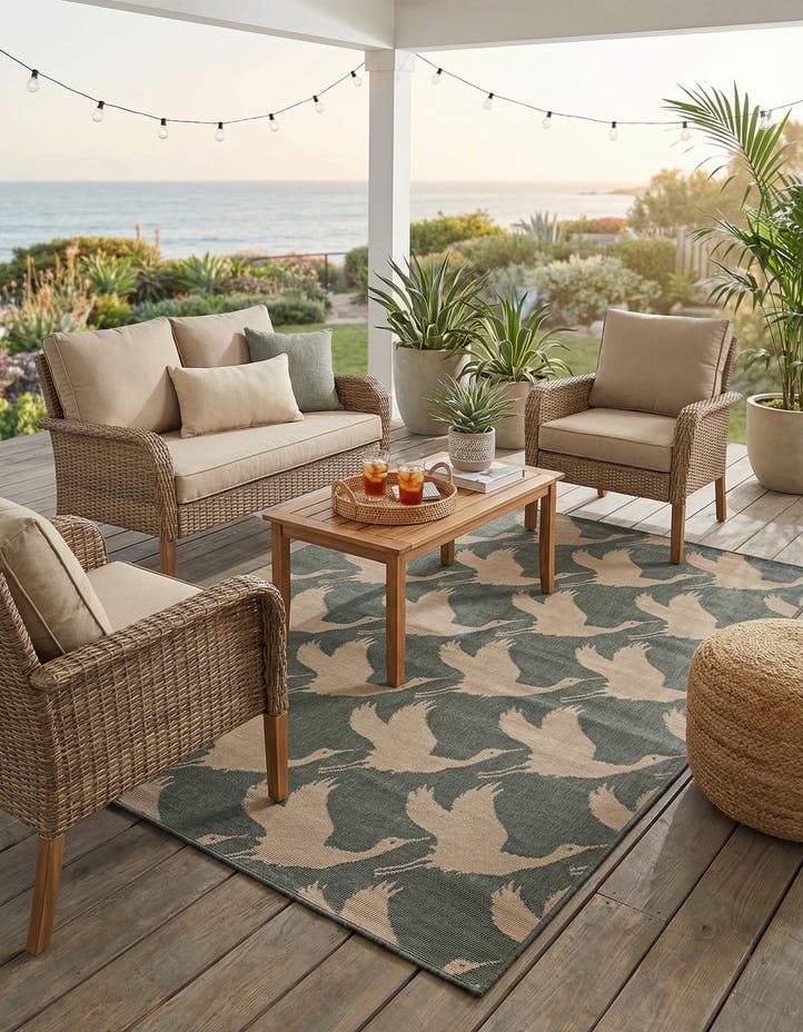 5' x 8' Easy-Clean Coastal Indoor / Outdoo...