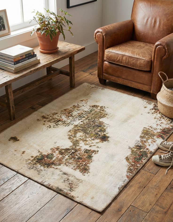 Detail image of 3' x 4'  Hand Knotted Ultra Vintage Persian Wool Rug