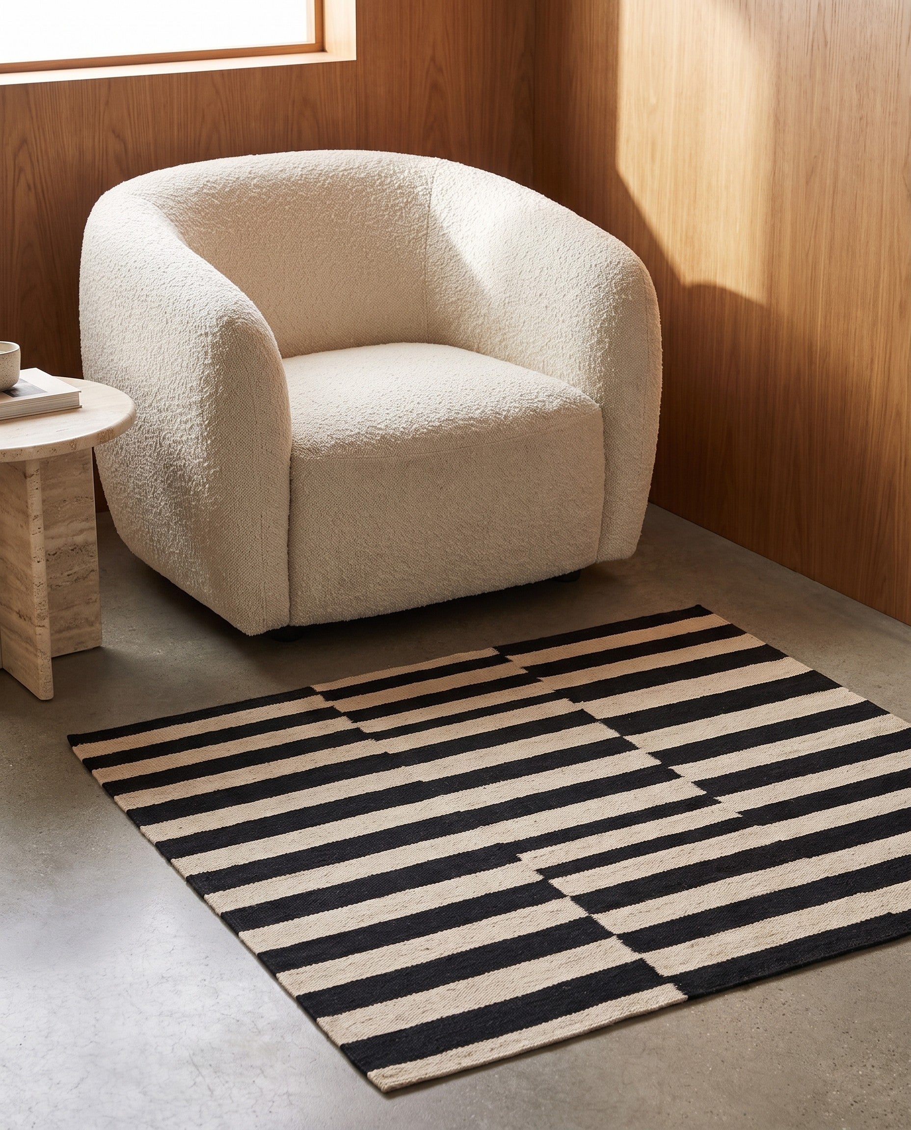 3' 7 x 4' 9 Hand Woven Kilim Modern Wool Rug