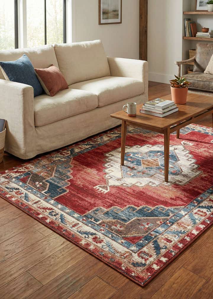 4' x 6' Easy-Clean Traditional Indoor / Outdoor Rug