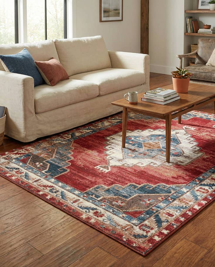 Detail image of 4' x 6' Easy-Clean Traditional Indoor / Outdoor Rug