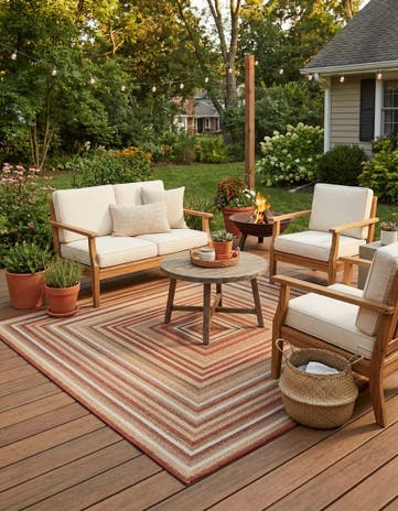 7' 10 x 7' 10 Easy-Clean Baja Indoor / Outdoor Square Rug