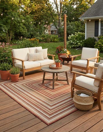 7' 10 x 7' 10 Easy-Clean Baja Indoor / Outdoor Square Rug