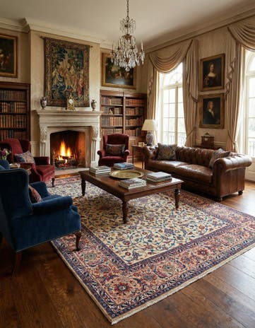 8' 4 x 11' Kashan Wool Rug
