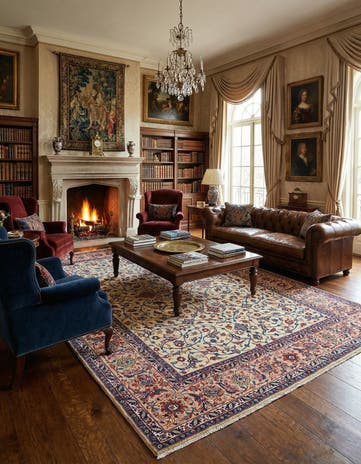 8' 4 x 11' Kashan Wool Rug