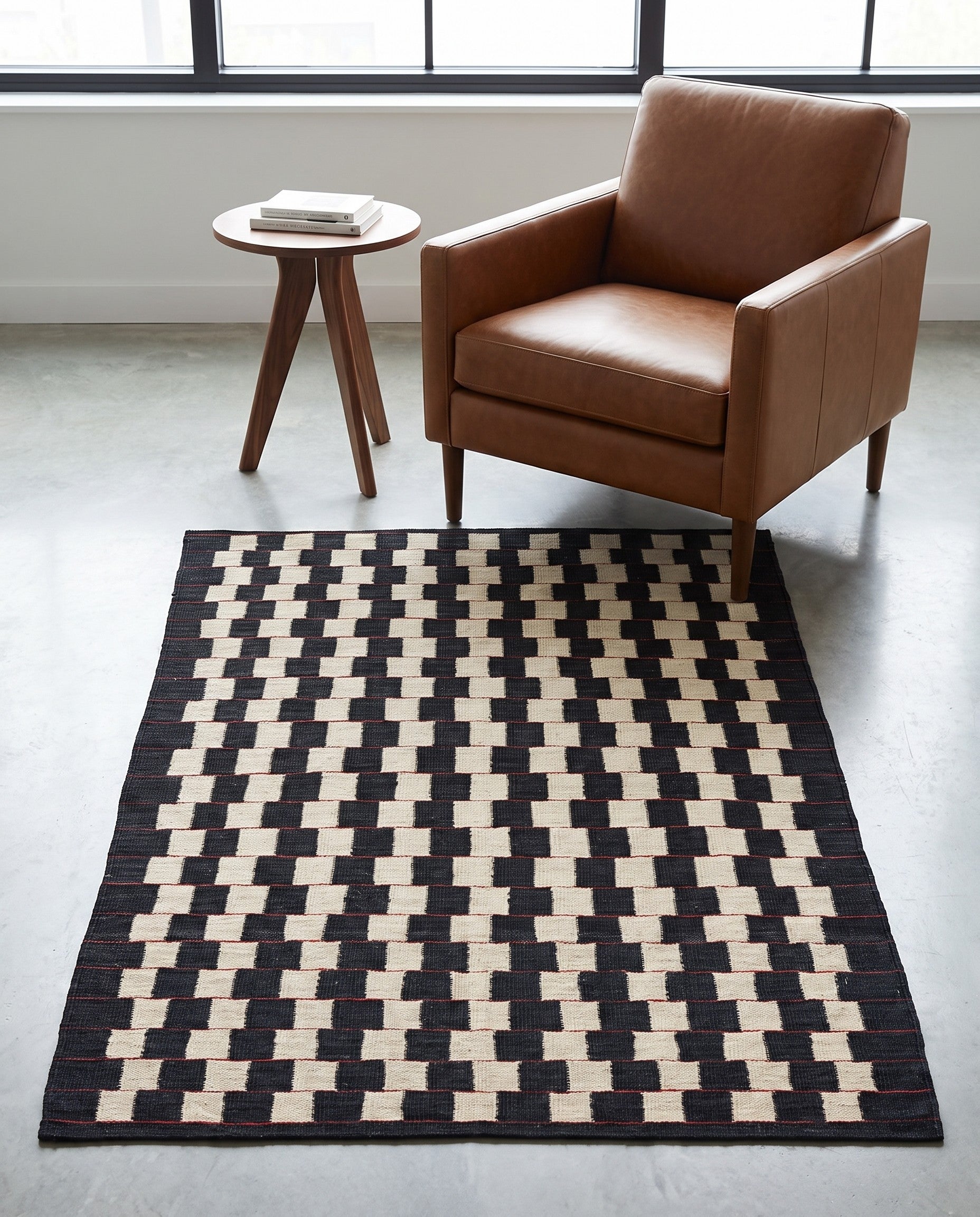 4' 4 x 5' 7 Hand Woven Kilim Modern Wool Rug