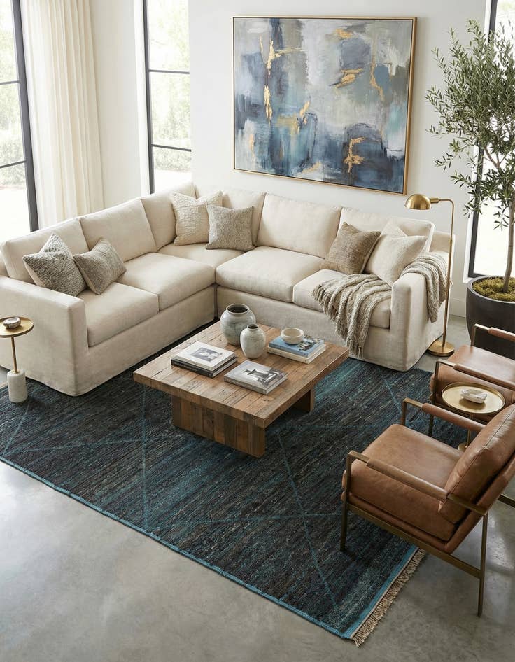 Detail image of 9' 2 x 12' 9  Hand Knotted Moroccan Wool Rug