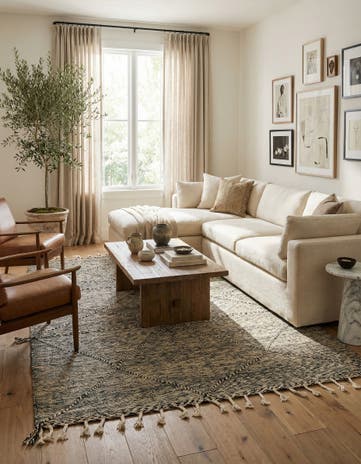 6' 5 x 9' Hand Knotted Moroccan Wool Rug