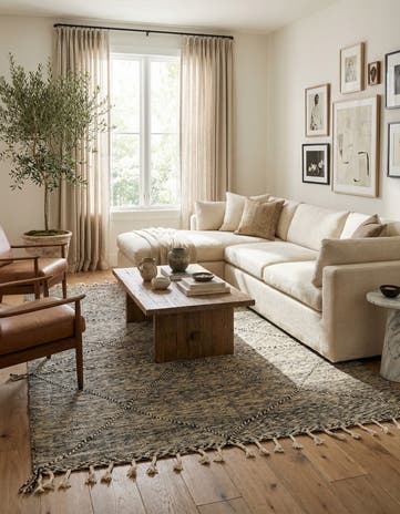 6' 5 x 9' Hand Knotted Moroccan Wool Rug