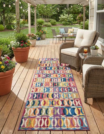 2' 7 x 10' Easy-Clean Modern Indoor / Outdoor Runner Rug