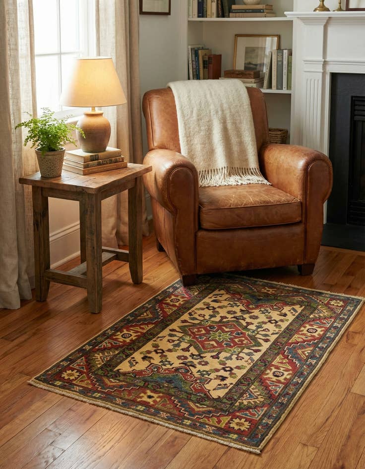 Detail image of  2' 9 x 3' 11  Hand Knotted Kazak Rug