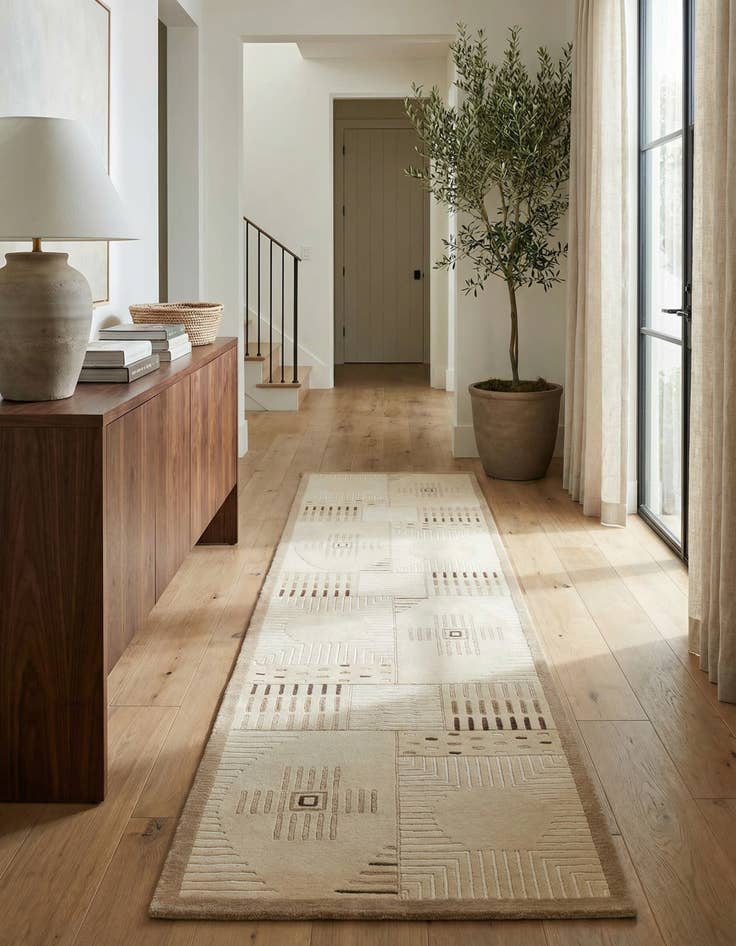 Detail image of  2' 7 x 9' 9  Hand Knotted Darya Wool Runner Rug