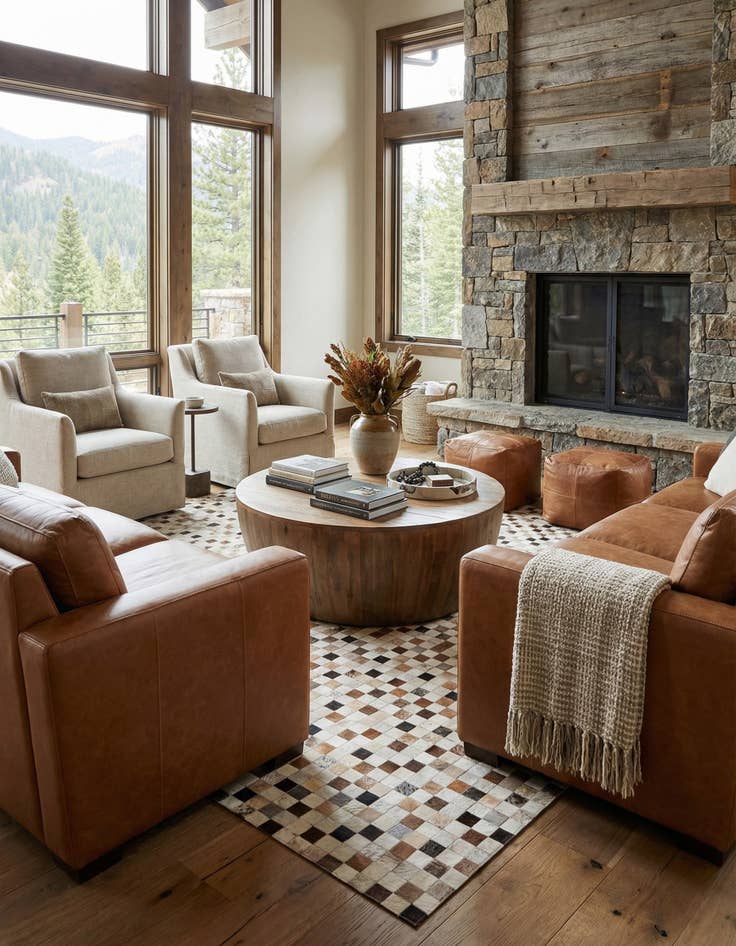 Detail image of 8' x 9' 9 Cowhide Stocks Rug