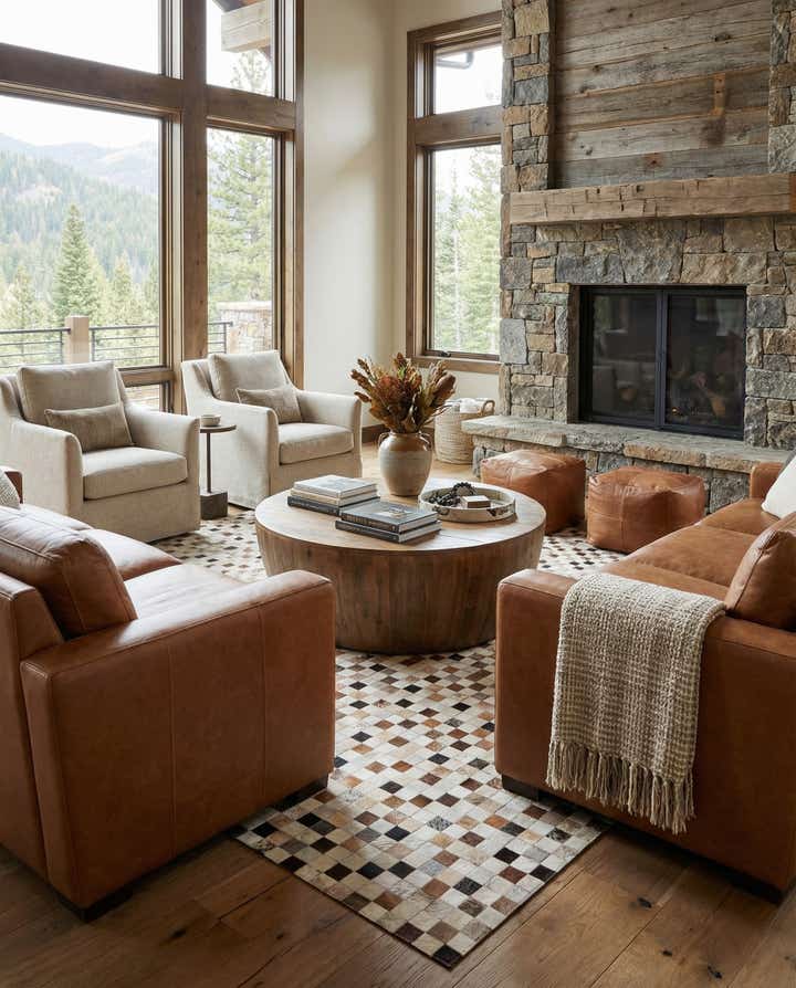 8' x 9' 9 Cowhide Stocks Rug