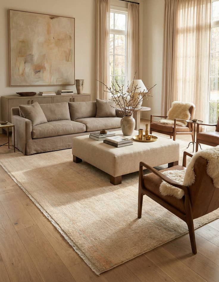 Detail image of  9' 2 x 11' 10  Hand Knotted Oushak Wool Rug