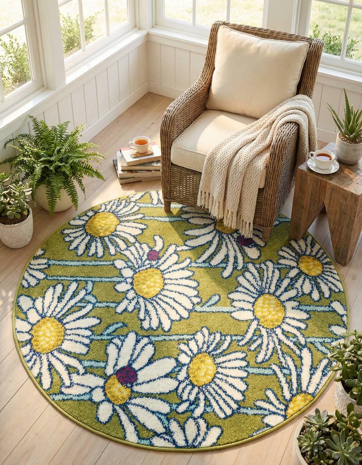 Detail image of 3' 3 x 3' 3 Bloom Round Rug
