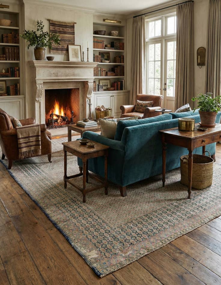 Detail image of 6' 10 x 9' 2 Hand Knotted Ultra Vintage Persian Wool Rug