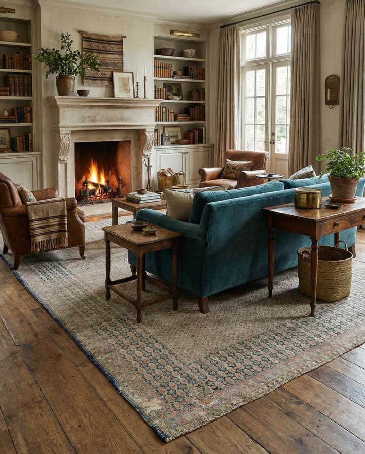 6' 10 x 9' 2 Hand Knotted Ultra Vintage Persian Wool Rug