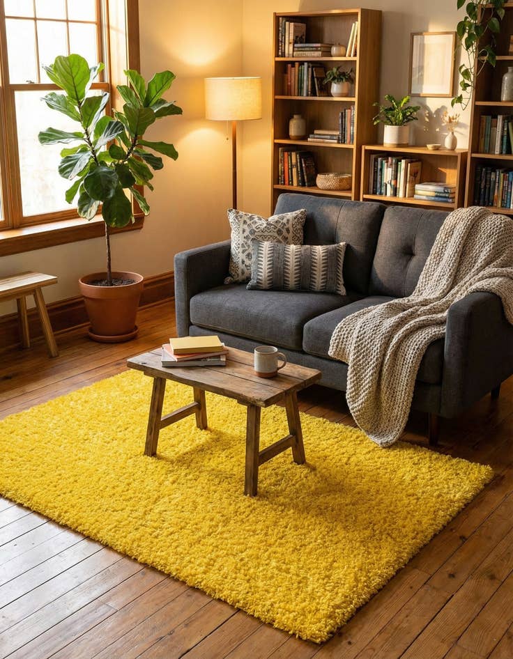 Detail image of 3' x 5' 3 Solid Shag Rug