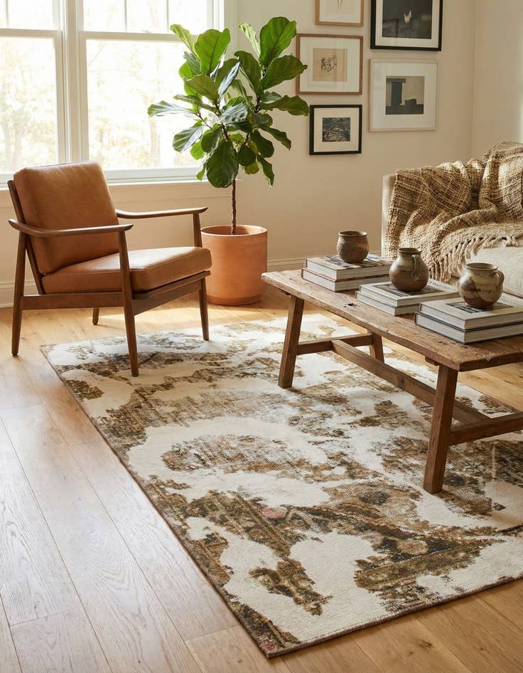 Detail image of 4' x 6' 9  Hand Knotted Ultra Vintage Persian Wool Rug