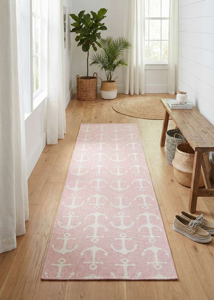 2' 7 x 12' Easy-Clean Coastal Indoor / Outdoor Runner Rug