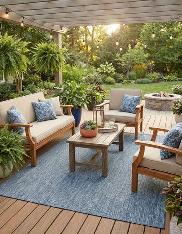 7' x 10' Easy-Clean Solid Indoor / Outdoor Rug