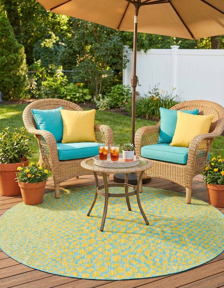 Detail image of 6' 7 x 6' 7  Washable Jill Zarin Cape Town Indoor / Outdoor Round Rug