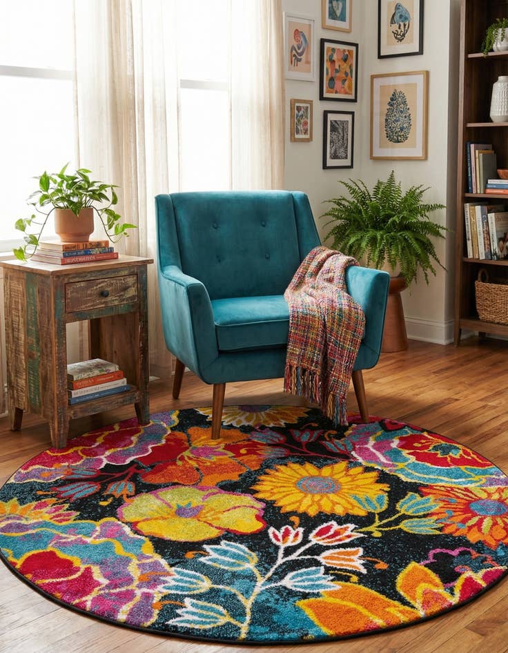 Detail image of 5' x 5' Florence Round Rug