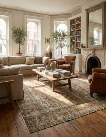 9' 7 x 11' 9 Hand Knotted Ultra Vintage Persian Wool Rug