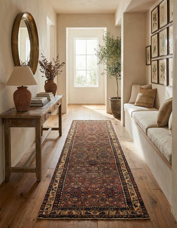 Detail image of  3' 6 x 10'  Hand Knotted Shahsavand Persian Wool Runner Rug